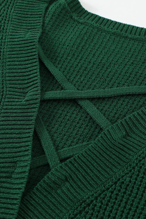 Cross Back Hollow-Out Sweater